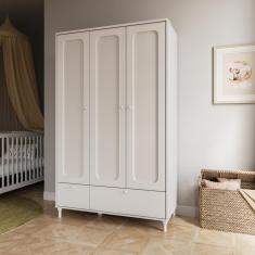 Imagem de Guarda-Roupa Infantil Branco Estilo Provençal Fofura Divicar