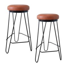 Imagem de Kit 2 Banquetas Média para Cozinha Bar Balcão Bistrô Hairpin
