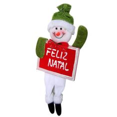 Imagem de Boneco de Neve com Placa Feliz Natal 12cm de Largura CBRN0357