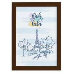Imagem de Quadro Paris França Oolala Moldura Marrom 22x32cm