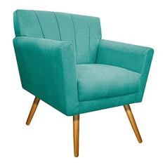 Imagem de Poltrona Decorativa Laura Pés Palito Mel Suede  Tiffany - Amarena Móveis