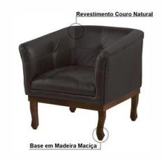 Imagem de Kit 2 Poltronas Decorativa Noah Couro Marrom Fosco