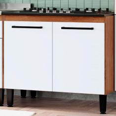 Imagem de Balcão de Cozinha Giovanna 2 Portas Freijó/Branco - Irm Móveis