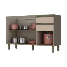 Imagem de Balcão Para Pia 2 Gavetas 3 Portas 120 Cm Henn Duna/Cristal