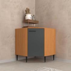 Imagem de Balcão de Cozinha Canto Oblíquo 1 Porta Flora Angelin/grafite