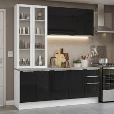 Imagem de Armário de Cozinha Completa 190cm Branco/preto Lux Madesa 02