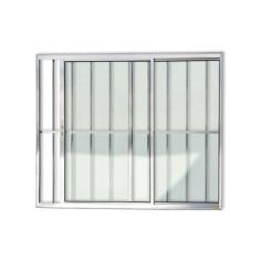 Imagem de Janela de Aluminio de Correr 100x150cm 2 Folhas com Grade e Vidro Liso