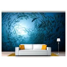 Imagem de Papel De Parede Animais Cardume Oceano 3D Anm179