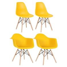 Imagem de Conjunto 2 X Cadeiras Eames Daw Com Braços + 2 Cadeiras Eiffel Dsw - 