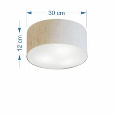 Imagem de Plafon Cilíndrico Vivare Md-3010 Cúpula Em Tecido 30X12cm - Bivolt