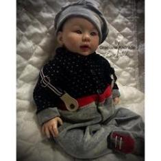 Boneca Bebê Reborn Menino Baby Dolls Em Vinil 45cm em Promoção é no Buscapé