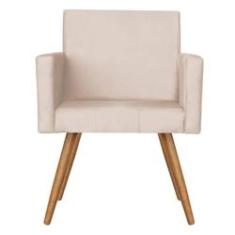 Imagem de Poltrona Vitória Decorativa Veludo Creme