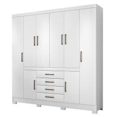 Imagem de Guarda Roupa Casal New Realce 8 Portas E 4 Gavetas Branco - Demóbile Branco