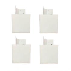 Imagem de Kit 4 Pés Para Guarda Roupas Armários Roupeiros Branco Fox