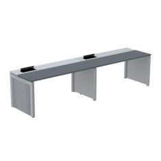 Imagem de Mesa de Plataforma Simples para 2 Pessoas Corporativa 160x792/2p Pscpp160/792/2p Grafito/Cinza