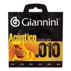 Imagem de Jogo De Cordas Giannini Violao Acustico Aco 0,10 Geswam