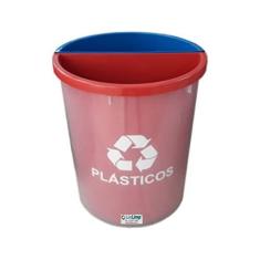 Imagem de Lixeira Coleta Seletiva Plástico 2 Divisórias 22 L VM-AZ JS