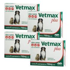 Imagem de Vetmax Plus 700Mg Vetnil 4 Comp. Cães E Gatos Kit Com 4