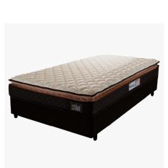 Imagem de Cama Box Solteiro Colchão Espuma D33 Pillow Top Millenium 88x188x57cm Marrom Hellen - Suporta até 120kg por Pessoa