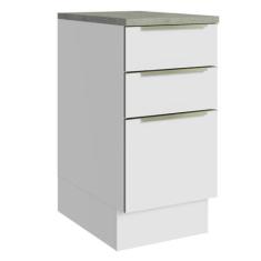 Imagem de Balcão 40 cm 3 Gavetas Branco/branco Veludo Lux Madesa