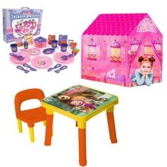 Imagem de Mesa Masha E Urso Desmontável Infantil + Barraca E Jantar - Monte Líba