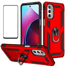 Imagem de Capa para motorola Stylus 5G 2022 com protetor de tela, suporte de anel, proteção resistente, camada dupla, à prova de choque, capa protetora de grau militar, capa dura para celular G Stylus 5G 2022