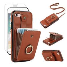 Imagem de Capa de celular para iPhone 7/8/SE 2020/2022, capa carteira com protetor de tela, alça transversal, anel com suporte RFID para cartão de crédito, iPhone7, iPhone8, 7s, 8s, SE2020, SE2022, geração,