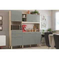 Imagem de Cozinha Modulada Completa Select c/ 6 Portas e 2 Gavetas 178x194 Avena/Menta - Demóbile