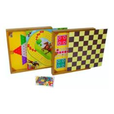 Imagem de Conjunto 4x1 Jogos de Tabuleiro (Ludo/Xadrez Chinês/Hipismo/Dama) - Bo