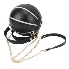 Imagem de Bolsa Em Formato de Basquete Com Design Moderno, Múltiplas Opções de Uso para Trabalho, Escola e Viagens Feitas de Couro PU (Preto)