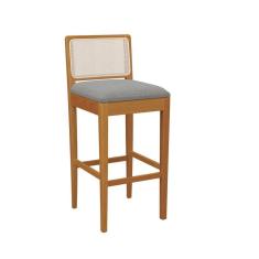 Imagem de Banqueta Montada Sara Madeira Maciça Cinza