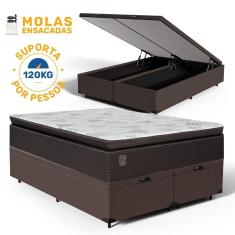 Imagem de Cama Box Báu com Colchão Ravena Molas Ensacadas Com Pillow Top Queen 158cm