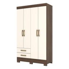 Imagem de Guarda Roupa Solteiro Fabuloso Castanho Off White - Briz Móveis