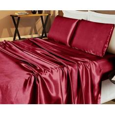 Imagem de Jogo De Cama Queen 04 Peças Cetim Charmousse - Prata - Bia Enxovais