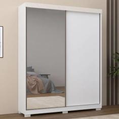 Imagem de Guarda Roupa Casal 100% Mdf Sierra Com Espelho Branco - Village Móveis