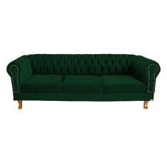 Imagem de Sofá Chesterfield Duque 3 lugares 2M - Suede Verde Bandeira/sala de estar, recepção, barbearia