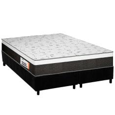 Imagem de Cama Box Queen: Colchão Ortopédico Plumatex D28 Anatômico Falcon Ultra Firme + Base CRC Suede Black (158x198)