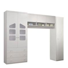 Imagem de Kit Quarto Infantil Bebê 3 Peças Eloisa Guarda Roupa 2 Portas, Aéreo e Roupeiro 1 Porta Bco -  Phoenix Baby