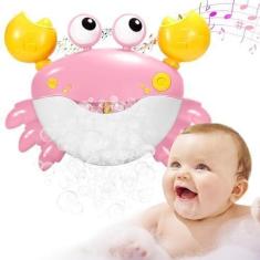 Imagem de Brinquedo de banho Bubble Machine YUISTRE Baby Bath Toys Crab Pink