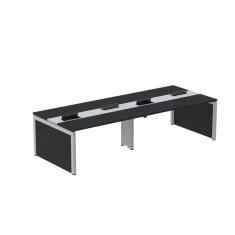 Imagem de Mesa de Plataforma Dupla para 4 Pessoas Corporativa 110x140/4p Preto/Cinza
