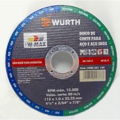 Imagem de Disco Corte Para Aço E Aço Inox 115 X 1,0 X 22,23 Mm Wurth