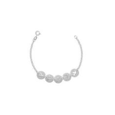 Imagem de Pulseira Prata Berloque Paz Com 2 Espirito Santo