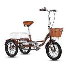 Imagem de Triciclo adulto ao ar livre, bicicleta de três rodas de 50,8 cm, com cesta de compras, piquenique, ciclismo, pedalada, esportes, homens, mulheres