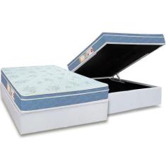 Imagem de Cama Box Baú Casal: Colchão Espuma Castor D45 Sleep Max + Base Crc Cou