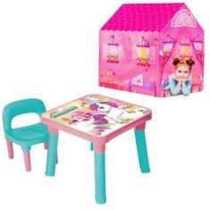 Imagem de Mesinha Infantil Com Cadeira Unicórnio + Barraca Cabana - Monte Líbano