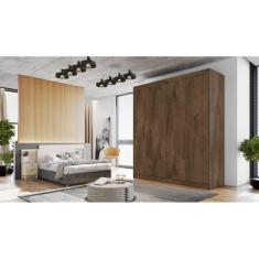 Imagem de Guarda Roupa Solteiro 4 Portas 3 Gavetas - Nantes-Braúna - Móveis Europa