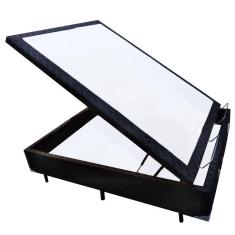 Imagem de Base Box Baú Casal Belos Sonhos Poliéster Preto 41x138x188