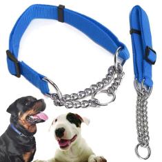 Imagem de Coleira Cachorro Ajustavel Nylon Elo Torcido 2.0cm Pet Cao Animais Treinamento Passeio Adestramento Ar Livre Rua