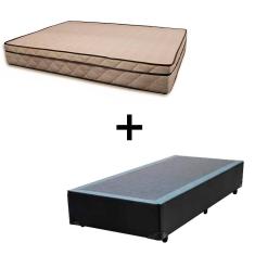 Imagem de Cama Box Solteiro 88 Tecido Sintético Preto Com Colchão Polônia Bello Box - D28 65x88x188