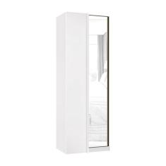 Imagem de Guarda Roupa Modulado Canto 1 Porta 80cm Branco Com Espelho